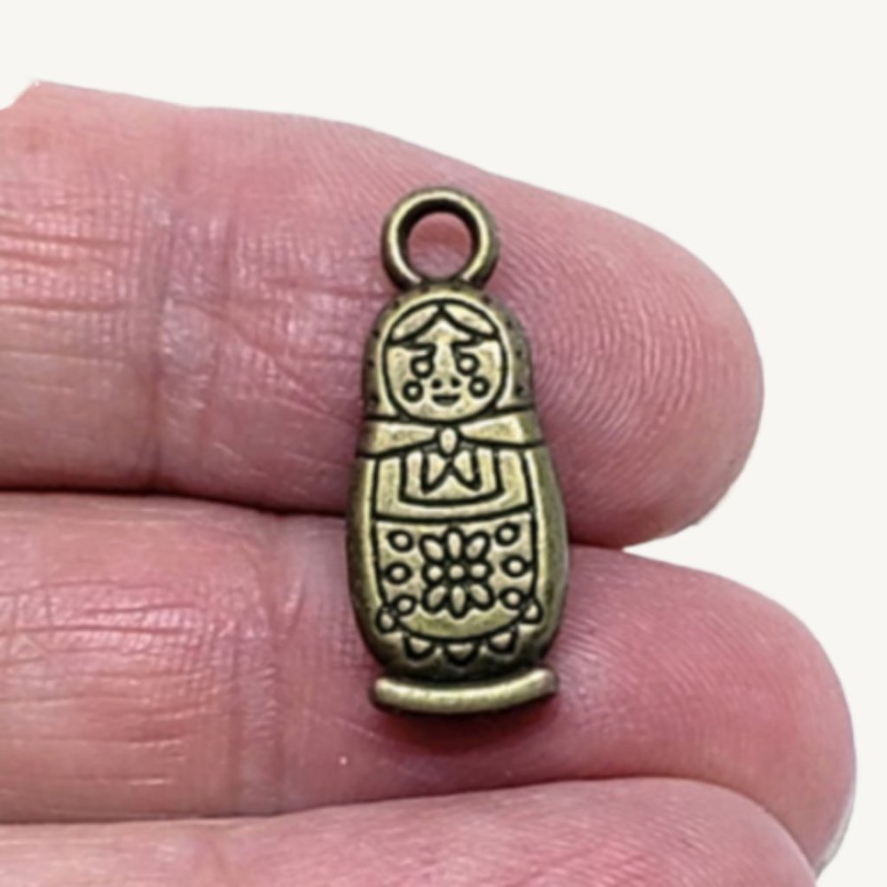 Bronze Matryoshka Doll Charm - Picture 2 of 3
